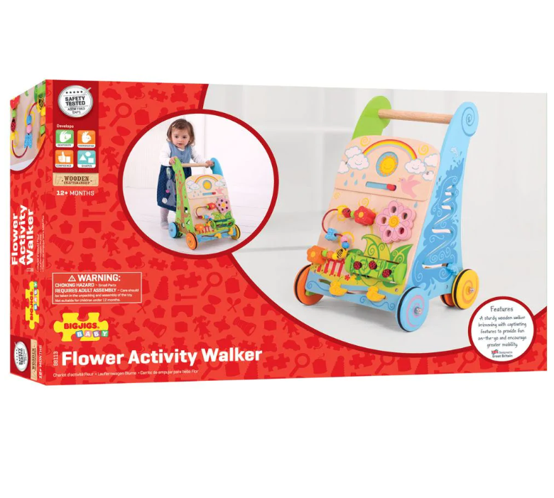 مشاية أطفال خشبية على شكل زهرة