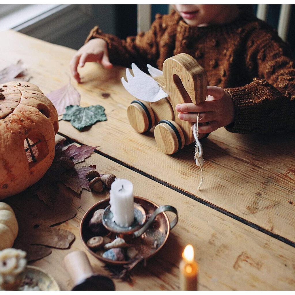 لعبة الحيوان دفع سحب الخيزران