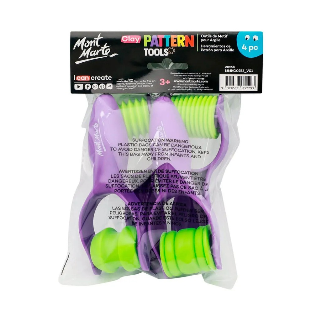 مونت مارتي مجموعة أدوات تشكيل الصلصال 4 قطع