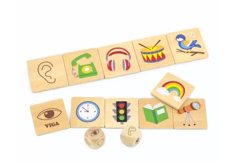 مجموعة ألغاز حواس التعلم الخشبية