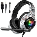 سماعة رأس مزودة بميكروفون وضوء للكمبيوتر والجوال