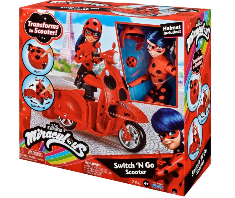 MIRACULOUS LADYBUG SWITCH N GO SCOOTER WITH DOLL