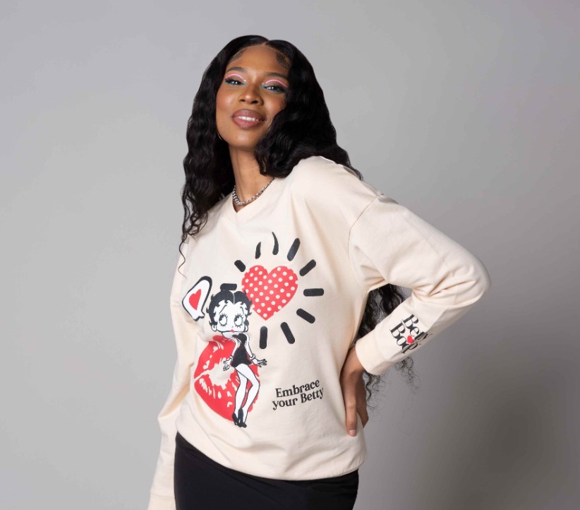 سويت تي شيرت بيتي بوب للسيدات