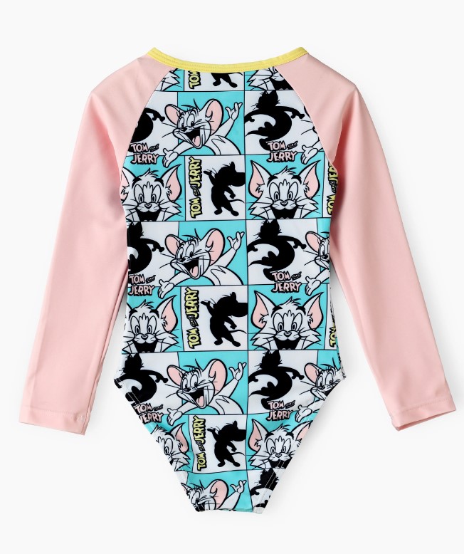 Tom and Jerry V Cut One Piece Girls Swim Suit