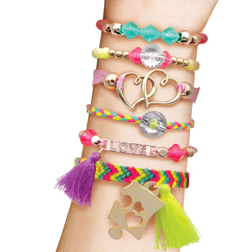 مجموعة مجوهرات فاخرة تصنعها بنفسك للبنات، متعددة الالوان