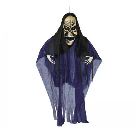 قلادة جمجمة مع هيكل عظمي بإضاءة خلفية-هالوين