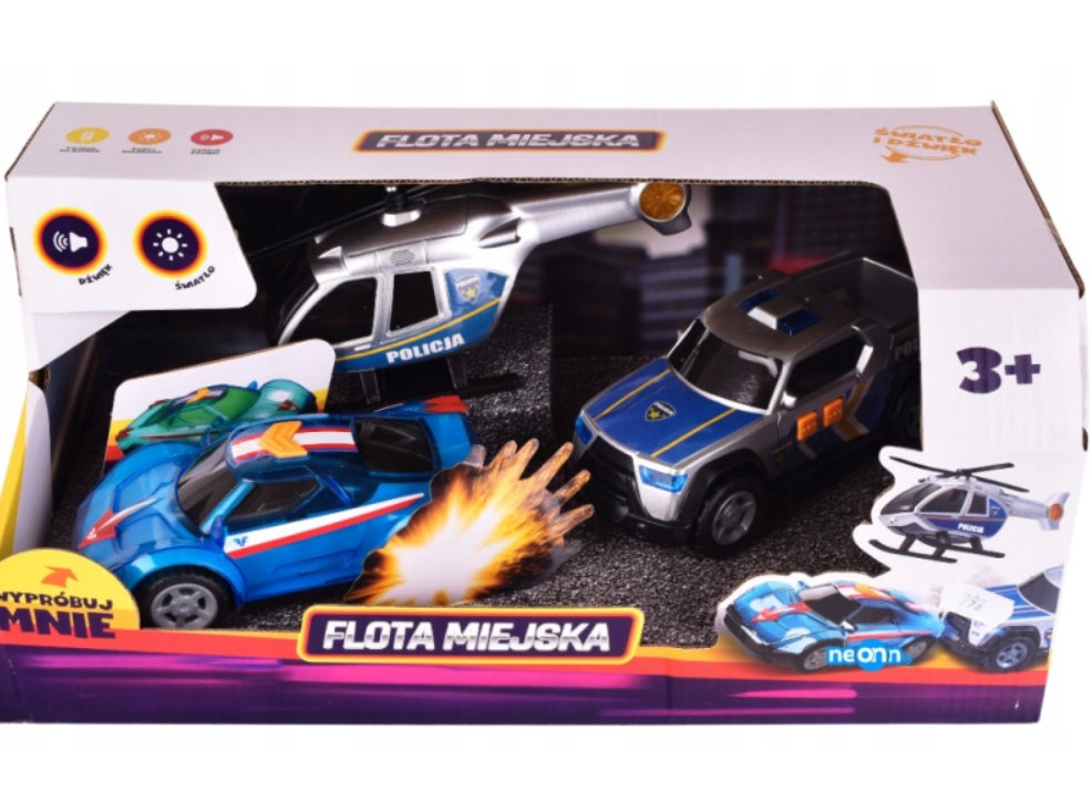 تيمسترز سيارات مطاردة الشرطة الصغيرة 3 قطع