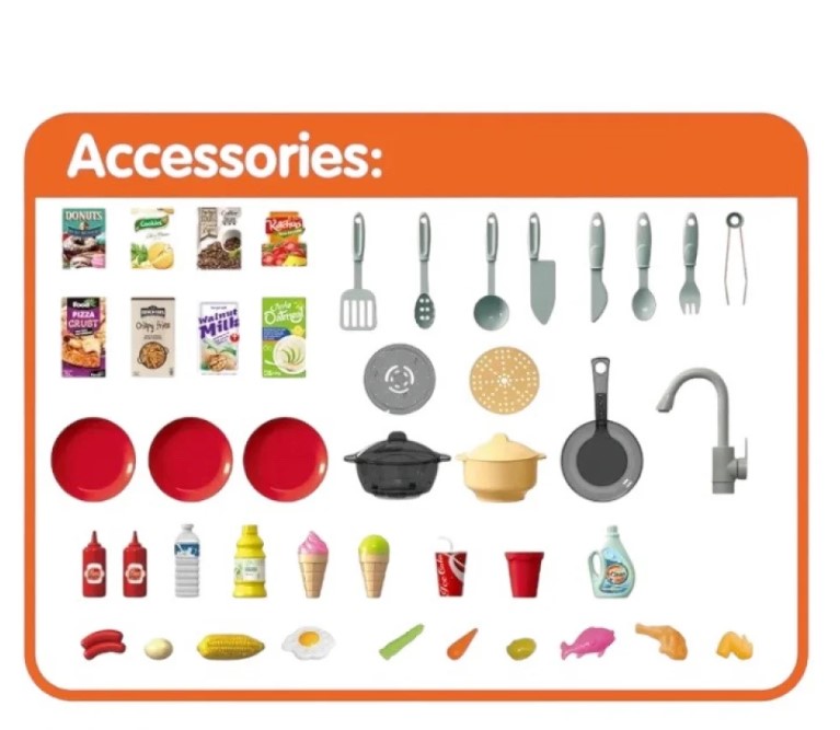 Kitchen tableware table with light&amp;music&amp;B/O faucet&amp;mist spray no include battery