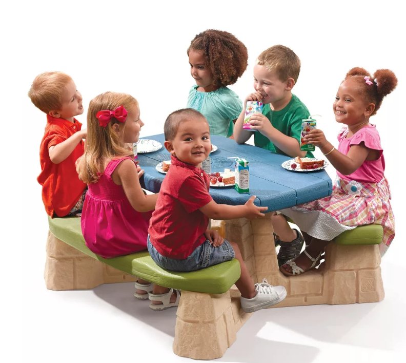 NATURALLY PLAYFUL PICNIC TABLE WITH UMBRELLA