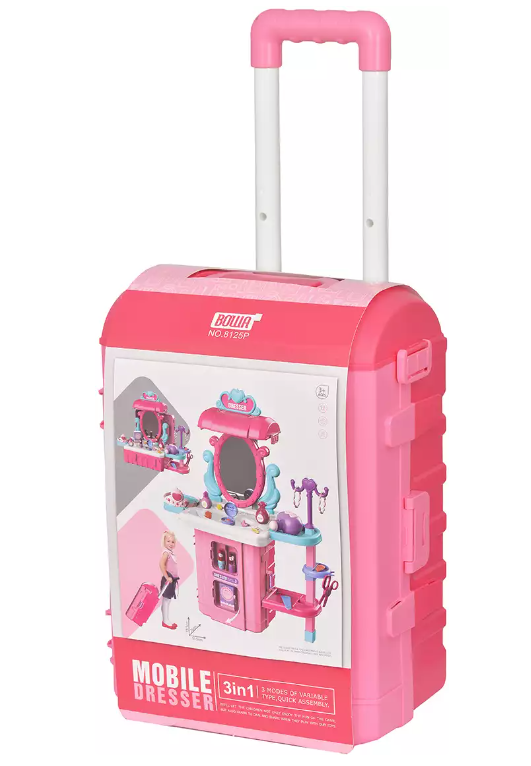 حقيبة تسريحة اطفال 3 في 1 مع 38 قطعة