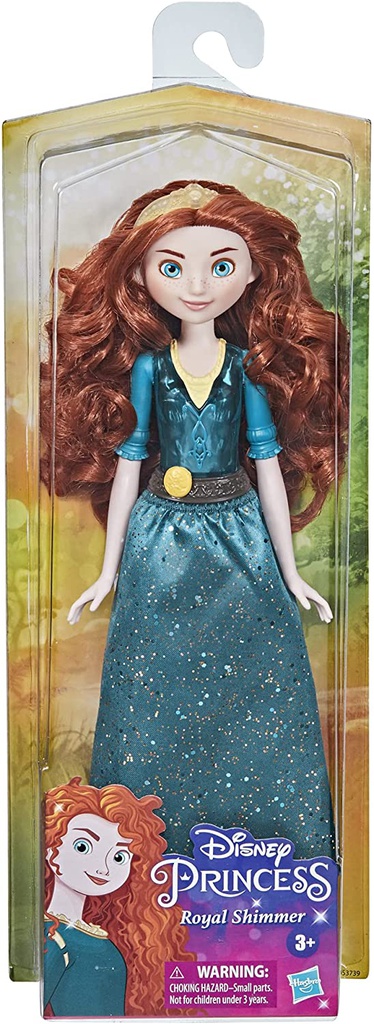 دمية ديزني برينسيس رويال شيمر ميريدا هي دمية ازياء مع تنورة واكسسوارات،