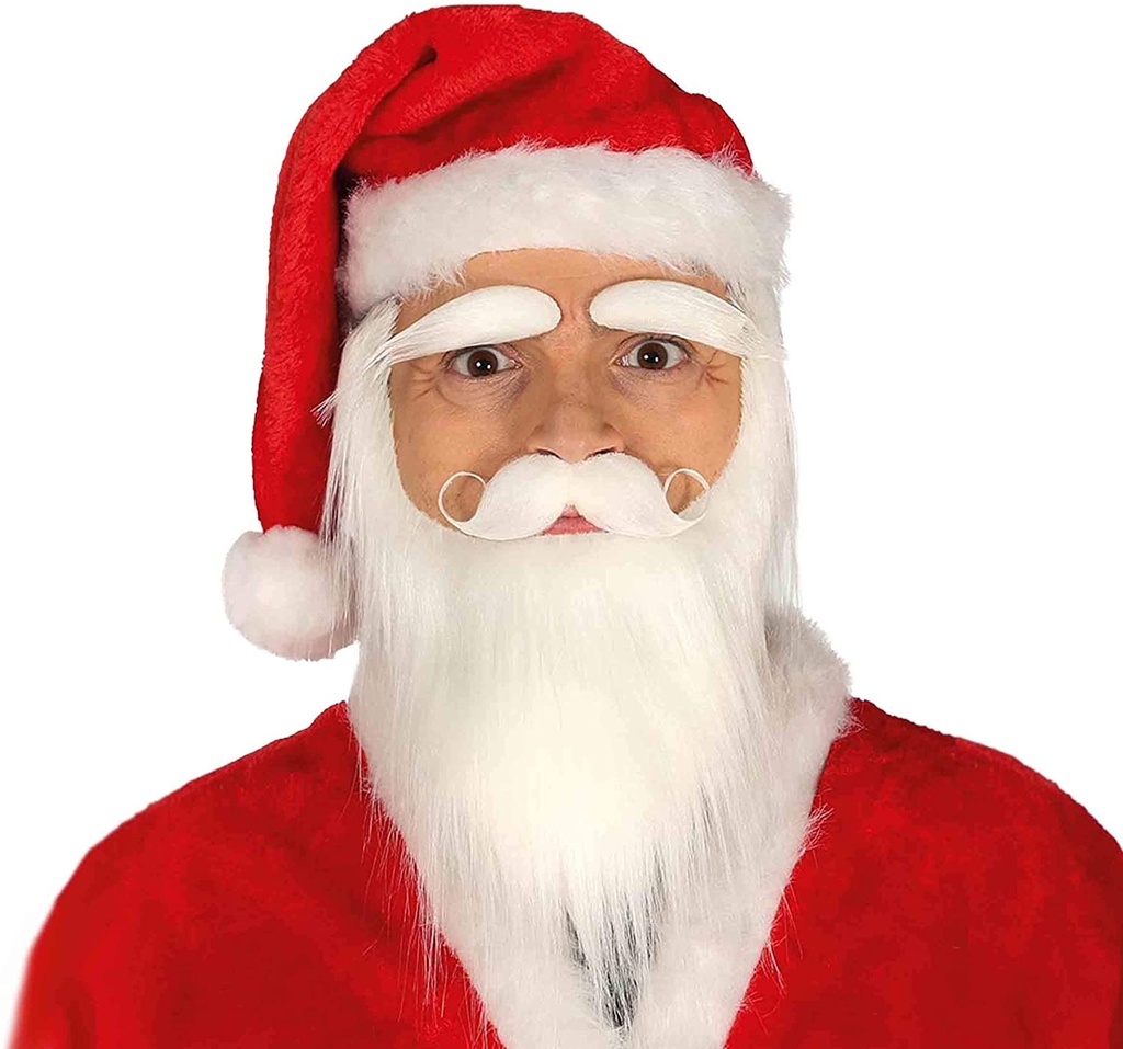 WHITE BEARD, MOUSTACHE AND EYEBROWS