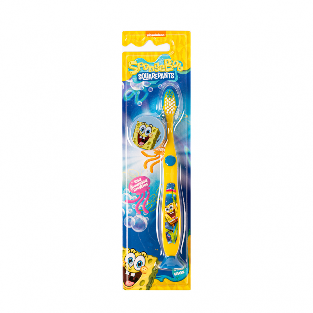 Spongebob toothbrush for kids with a base