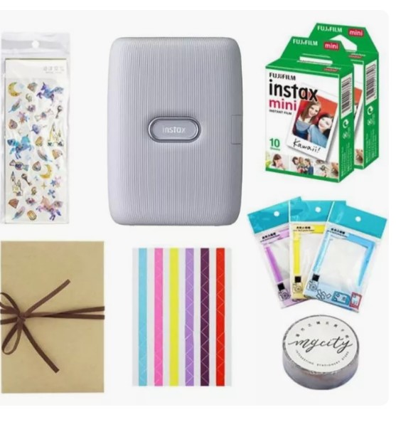 طابعة فوجي فيلم إنستاكس ميني لينك للهواتف الذكية - أبيض رمادي