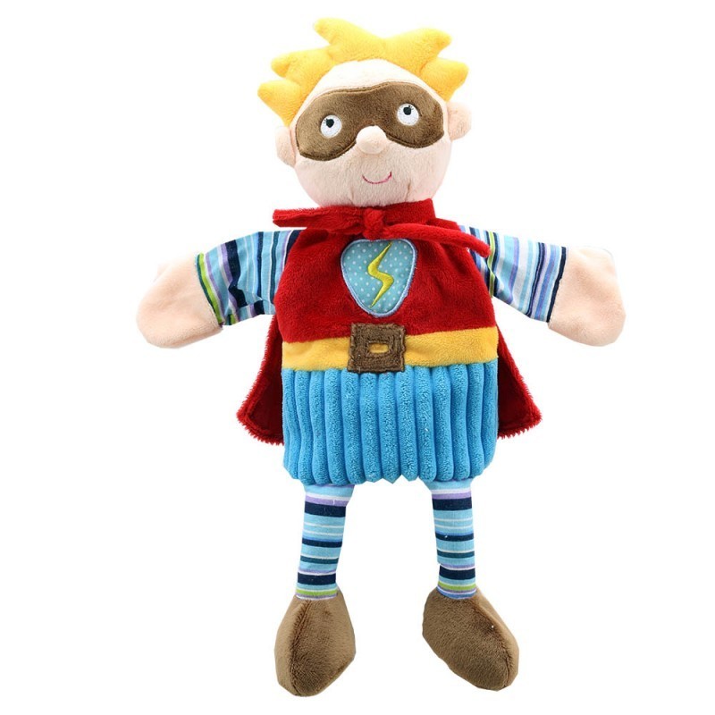 Hand puppet with superhero bit