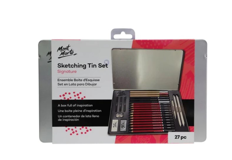 ادوات رسم 27 قطعة علبة معدن مونت مارت