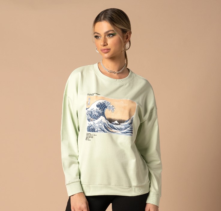 Katsushika Hokusai Ladies Sweatshirt