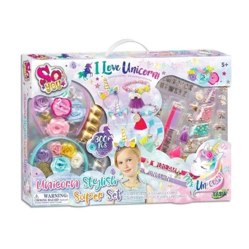 تاسيا - مجموعة مجوهرات 2 في 1 أساور وتسريحة شعر على طراز يونيكورن