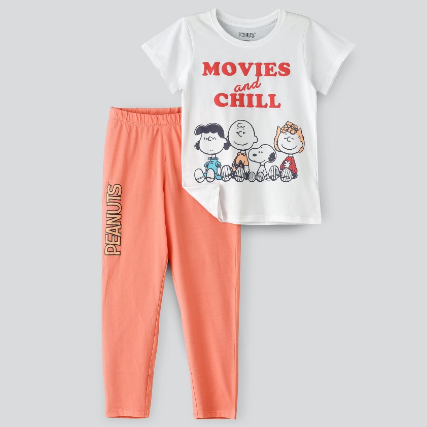 White girls' snoopy pajama set