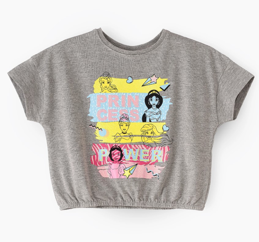 Disney Princess Girls Crop T-Shirt