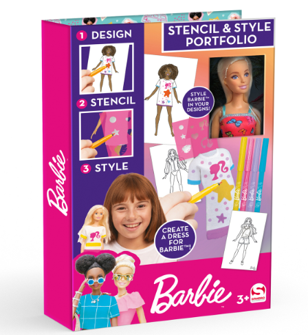 Barbie doll drawing and coloring set