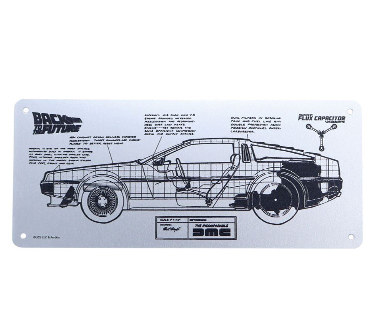 Back to the Future Limited Edition DeLorean Schematic Fan-Plate