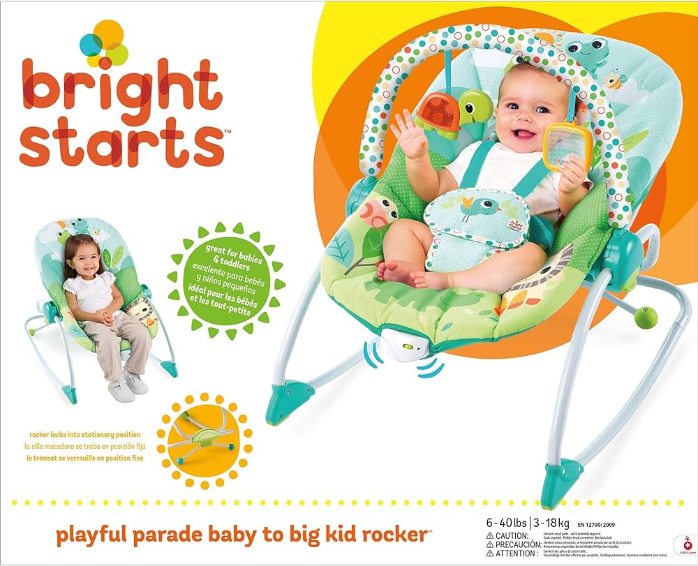 A rocking chair with toys for children from Bright Stars