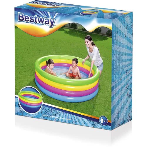 Colorful inflatable pool 4 rings