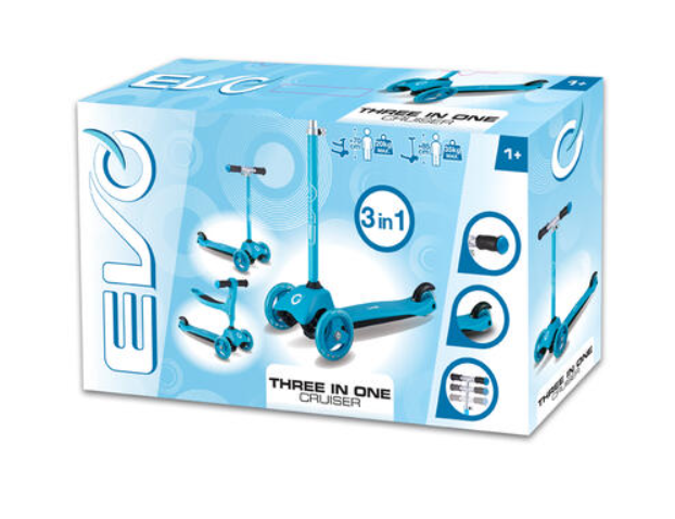 Evo 3 in 1 Cruiser Scooter - Blue