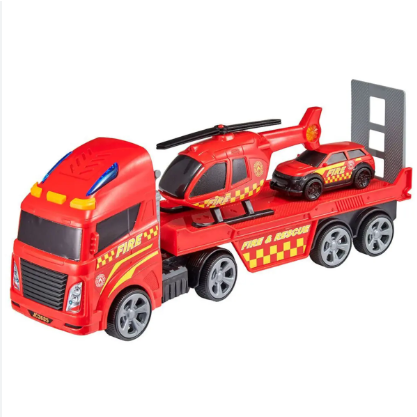 Teamsters with Helicopter Fire Transport Playset
