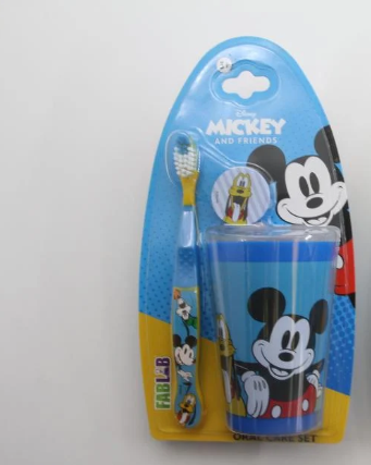 Disney soft toothbrush for children with Mickey Mouse cup