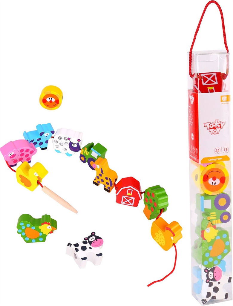 Wooden farm animal cubes