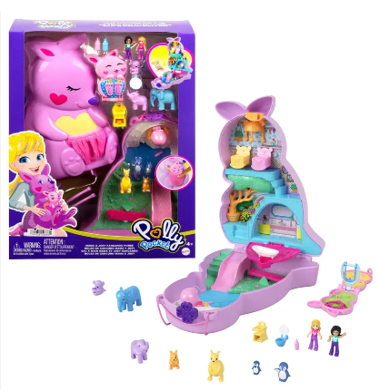 Polly Pocket - 2-in-1 playset with animal nursery and 2 dolls