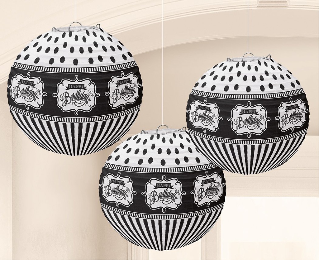 Happy Birthday Amscan Lamps Black/White