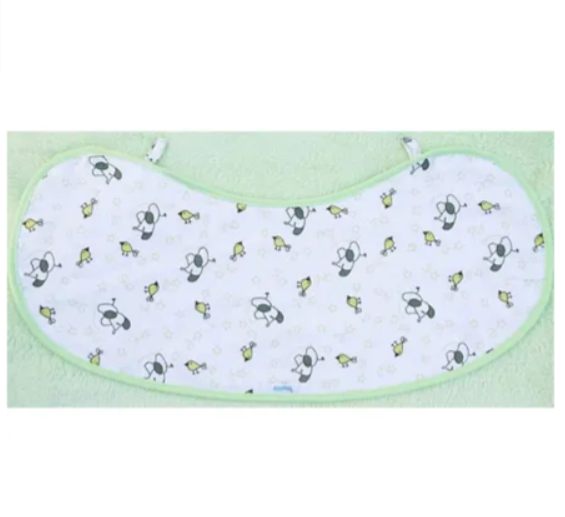 MyCey Muslin bib / burp cloth- starbird green