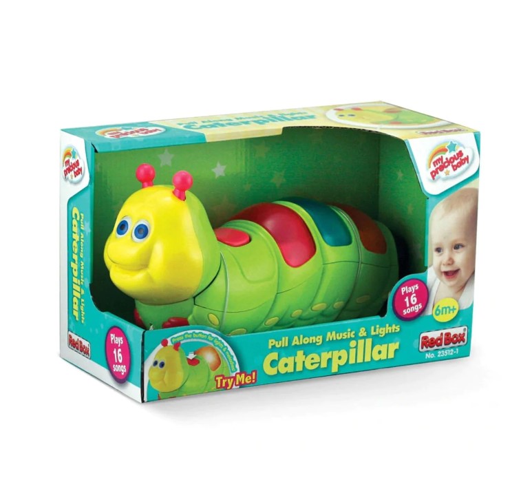 Musical caterpillar lights and sounds pull along