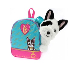 [51090] دمية كلب بلدغ مع حقيبة حمل