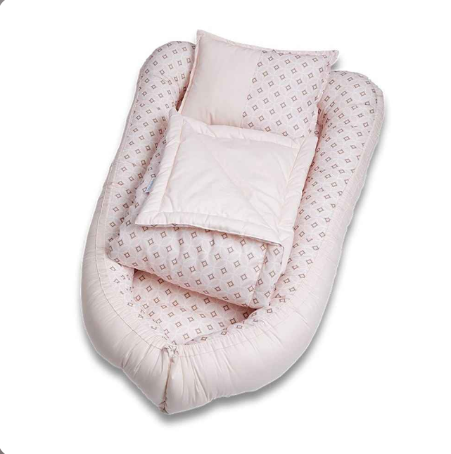 فنا بيبي وسادة بالسرير لنوم الاطفال وردي 