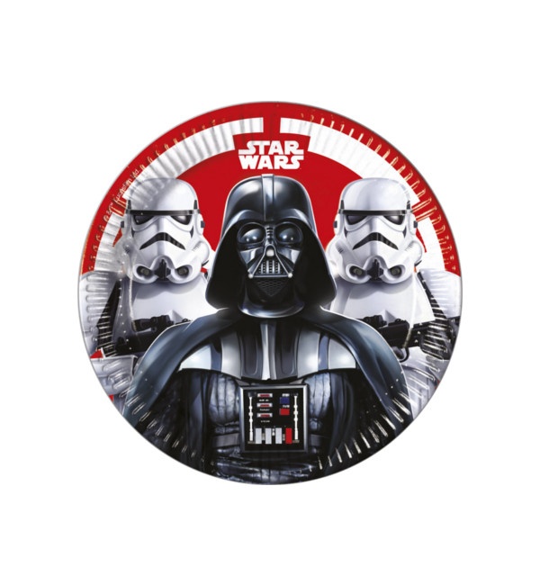 8 star wars paper plates 23 cm