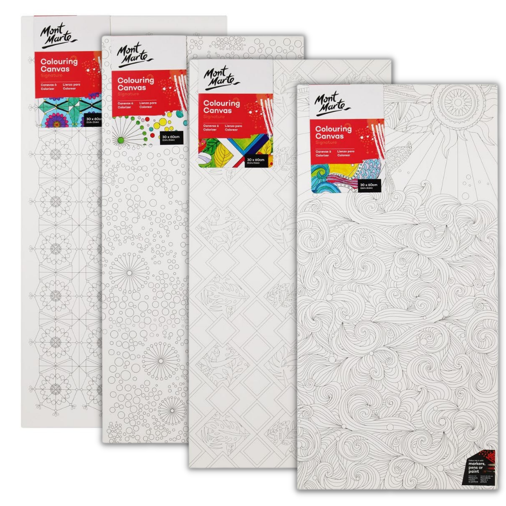 MONT MARTE Colouring Canvas 30x60cm 4 asstd