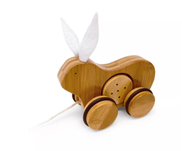 [3616] أرنب كيندرفيتس من الخيزران للدفع والسحب