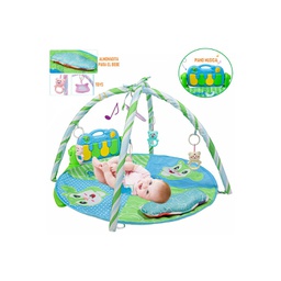 [668-192] Children's harmonium sports carpet with piano and pillow - green