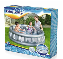 [26-51189] Large Round Silver Pool- 188X46CM