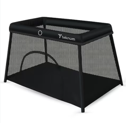 [TK-QFPP-BK] سرير أطفال محمول سريع الطي من تيكنوم مع باب بسحاب وحقيبة حمل