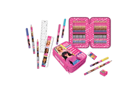 [FK-TT30202] Barbie 3 Zippers Pencil Case