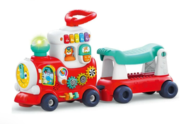 [3001424] 4-in-1 train walker: ride, push and sit