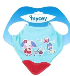 [MCY22522] MyCey Bandana Bibs with Teether -shopper dog